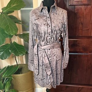 Winster New western-style shirt dress with fringe Size M